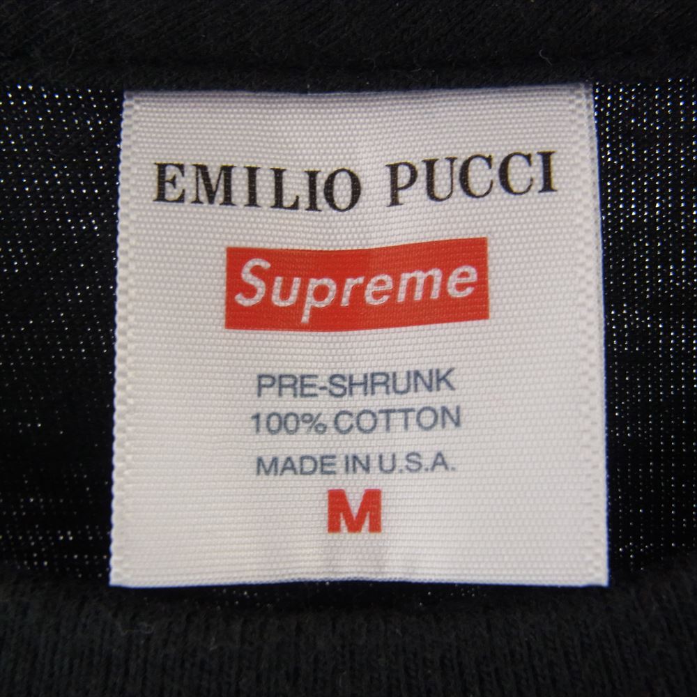 Supreme シュプリーム  21SS  Emilio Pucci Box Logo Tee エミリオプッチ ボックス ロゴ プリント 半袖 Tシャツ ブラック  ブラック系 M【中古】