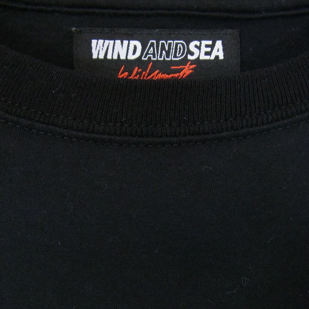 Yohji Yamamoto ヨウジヤマモト 22SS WILDSIDE ワイルドサイド × WIND AND SEA ウィンダンシー Logo Long Sleeve T-shirt ロゴ プリント スリッド ジップ 長袖 Tシャツ ブラック系 2【中古】