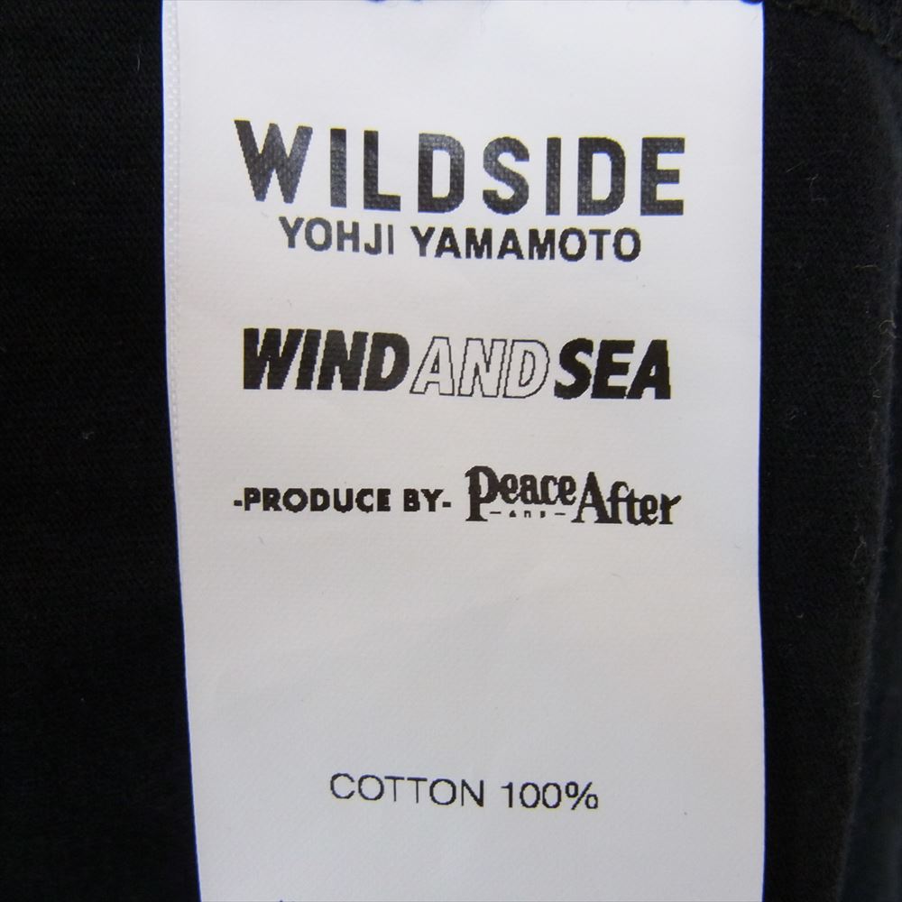 Yohji Yamamoto ヨウジヤマモト 22SS WILDSIDE ワイルドサイド × WIND AND SEA ウィンダンシー Logo Long Sleeve T-shirt ロゴ プリント スリッド ジップ 長袖 Tシャツ ブラック系 2【中古】