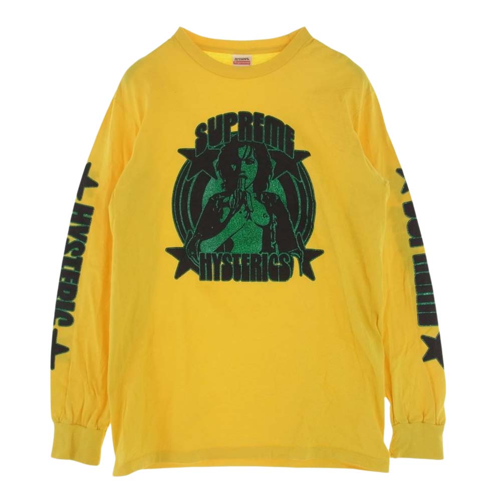 Supreme シュプリーム 21SS × HYSTERIC GLAMOUR ヒステリックグラマー L/S Tee ガール プリント 長袖 Tシャツ イエロー系 S【中古】