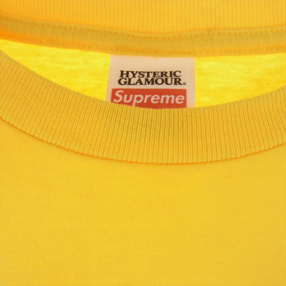 Supreme シュプリーム 21SS × HYSTERIC GLAMOUR ヒステリックグラマー L/S Tee ガール プリント 長袖 Tシャツ イエロー系 S【中古】