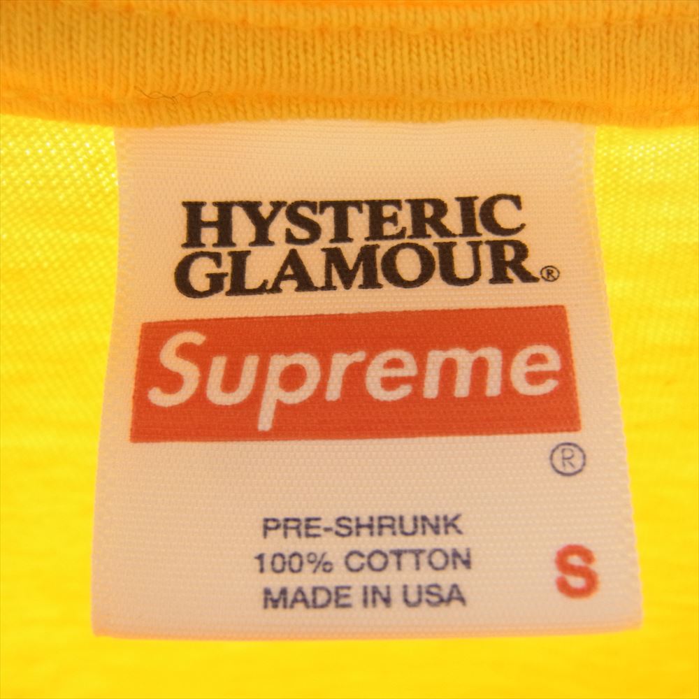 Supreme シュプリーム 21SS × HYSTERIC GLAMOUR ヒステリックグラマー L/S Tee ガール プリント 長袖 Tシャツ イエロー系 S【中古】