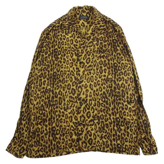 HYSTERIC GLAMOUR ヒステリックグラマー 02181AH01 SKULL LEOPARD スカル レオパード 総柄 長袖 レーヨン シャツ ベージュ系 S【中古】