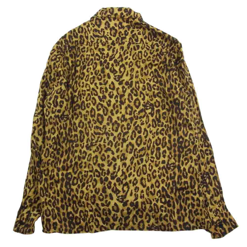 HYSTERIC GLAMOUR ヒステリックグラマー 02181AH01 SKULL LEOPARD スカル レオパード 総柄 長袖 レーヨン シャツ ベージュ系 S【中古】