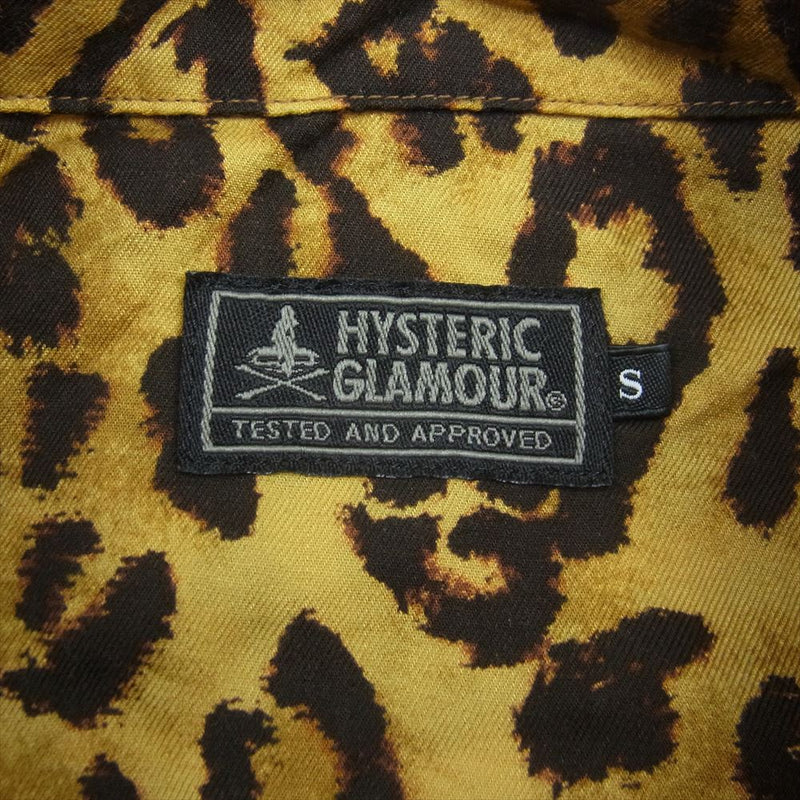 HYSTERIC GLAMOUR ヒステリックグラマー 02181AH01 SKULL LEOPARD スカル レオパード 総柄 長袖 レーヨン シャツ ベージュ系 S【中古】