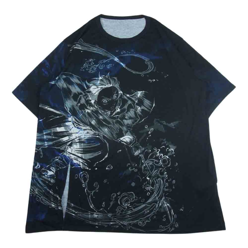 Yohji Yamamoto ヨウジヤマモト GQ-T01-013-1 GroundY グラウンドY × 鬼滅の刃 竈門炭治郎 Jumbo Cut Sew Short Sleeves ジャンボ カットソー ショート スリーブ 半袖 Tシャツ ブラック系 3【新古品】【未使用】【中古】