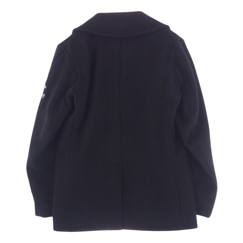 mastermind JAPAN マスターマインドジャパン 7257 × Schott ショット スカルワッペン Pコート ピーコート ブラック系 36【美品】【中古】