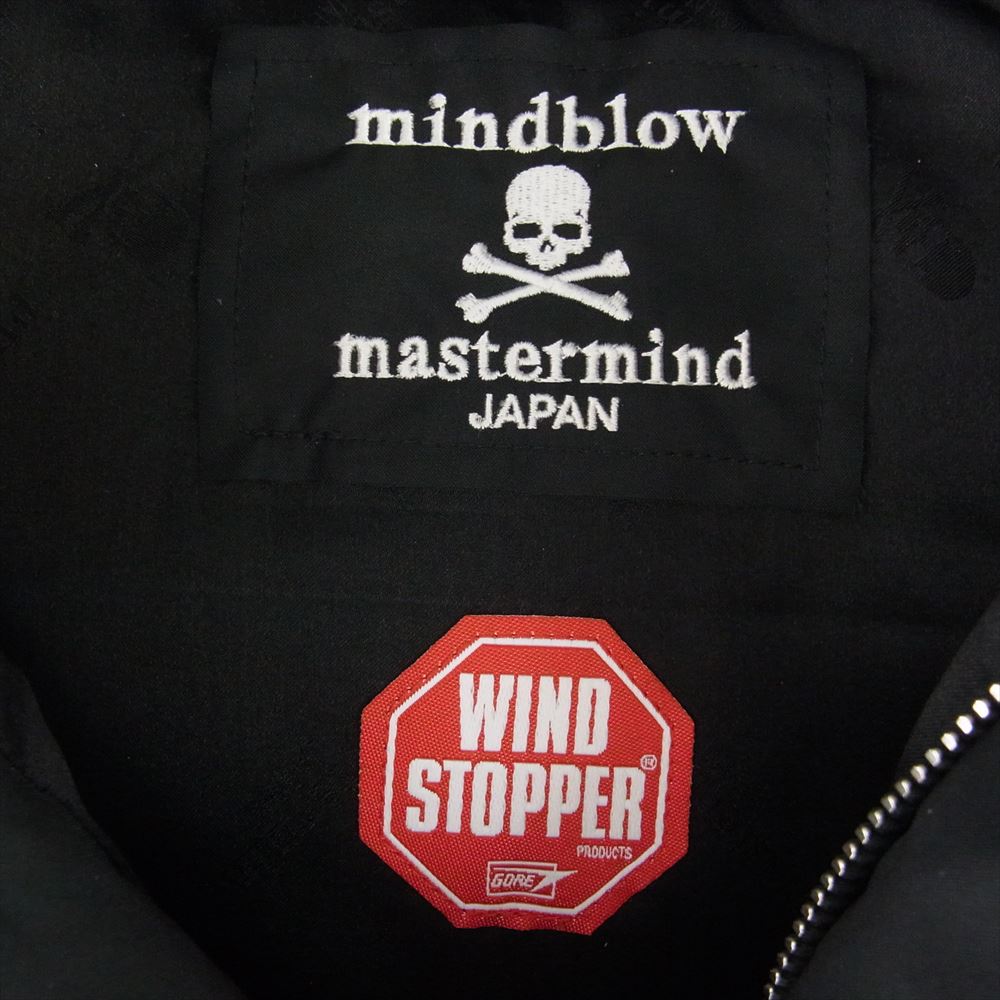 mastermind JAPAN マスターマインドジャパン 11AW MZ-VE04-50 MINDBLOW期 スカルステッチ シープスキン切替 レザーヨーク ダウン ベスト ブラック系 M【美品】【中古】