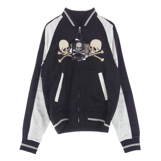 mastermind JAPAN マスターマインドジャパン MC2-BL11-45-1 シルクサテン スカル刺繍 リバーシブル スカジャン ジャケット ブラック系 M【新古品】【未使用】【中古】
