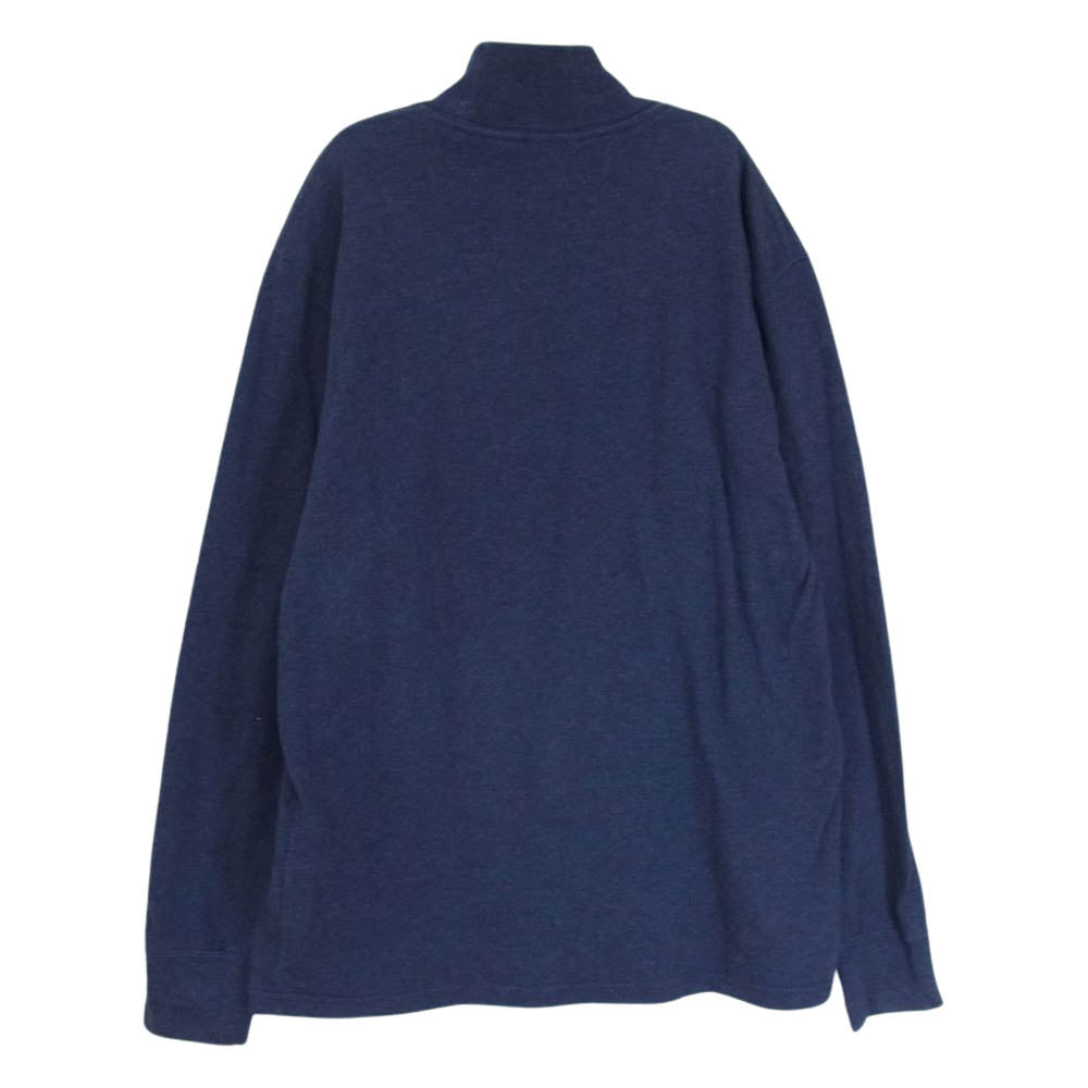 ワーカーズ コットン プルオーバーモックネック ニット ラグラン セーター ネイビー系 S【中古】