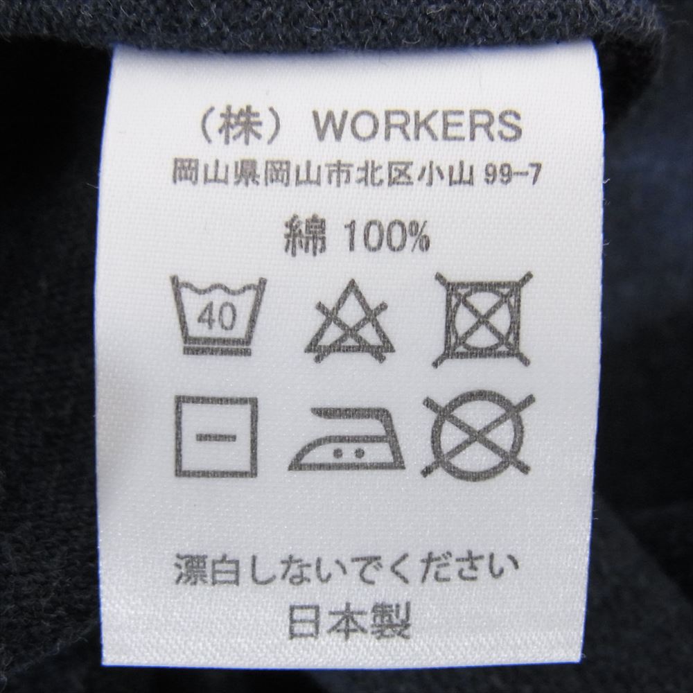 ワーカーズ コットン プルオーバーモックネック ニット ラグラン セーター ネイビー系 S【中古】