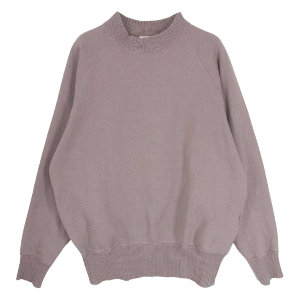 ワーカーズ コットン プルオーバーモックネック ニット ラグラン セーター カーキ系 M【中古】