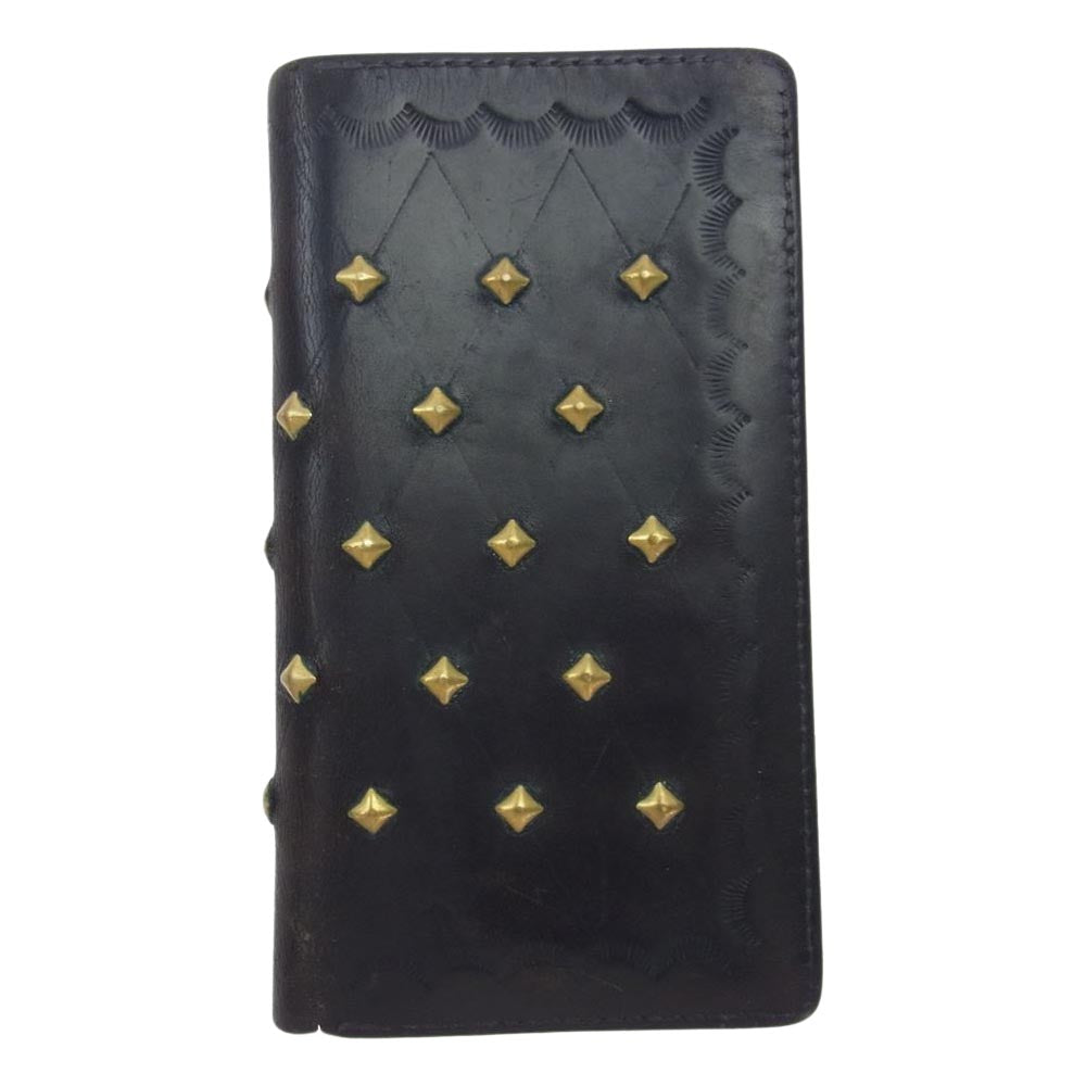 CALEE キャリー STUDS LEATHER SMARTPHONE COVER レザー スタッズ スマートフォン カバー ブラック系【中古】