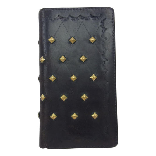 CALEE キャリー STUDS LEATHER SMARTPHONE COVER レザー スタッズ スマートフォン カバー ブラック系【中古】