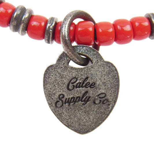 CALEE キャリー 17AW BEADS NECKLACE カラー ビーズ ネックレス レッド  レッド系 ブラウン系【中古】