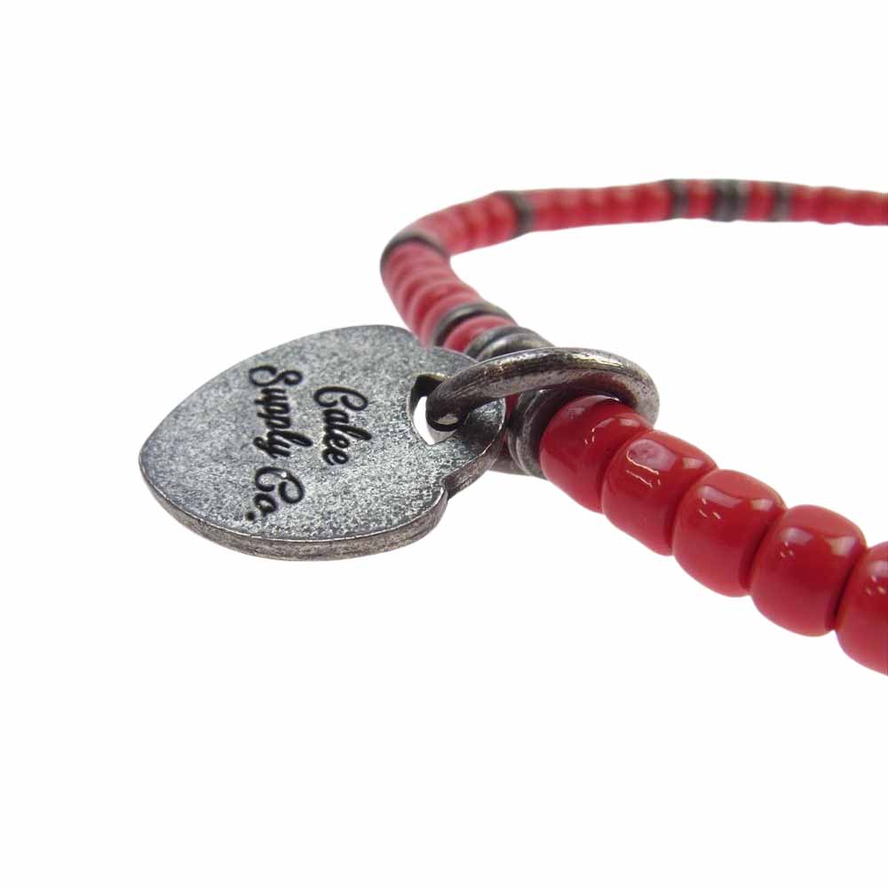 CALEE キャリー 17AW BEADS NECKLACE カラー ビーズ ネックレス レッド  レッド系 ブラウン系【中古】