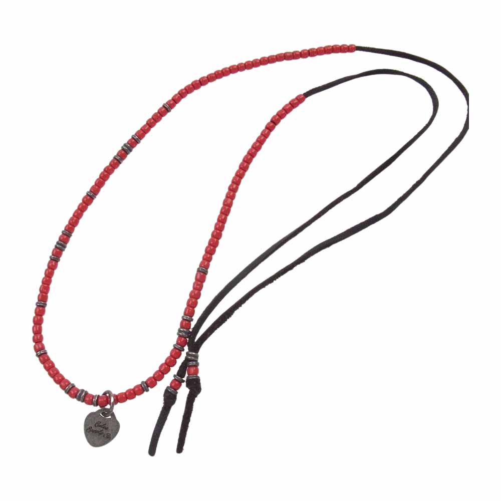 CALEE キャリー 17AW BEADS NECKLACE カラー ビーズ ネックレス レッド  レッド系 ブラウン系【中古】