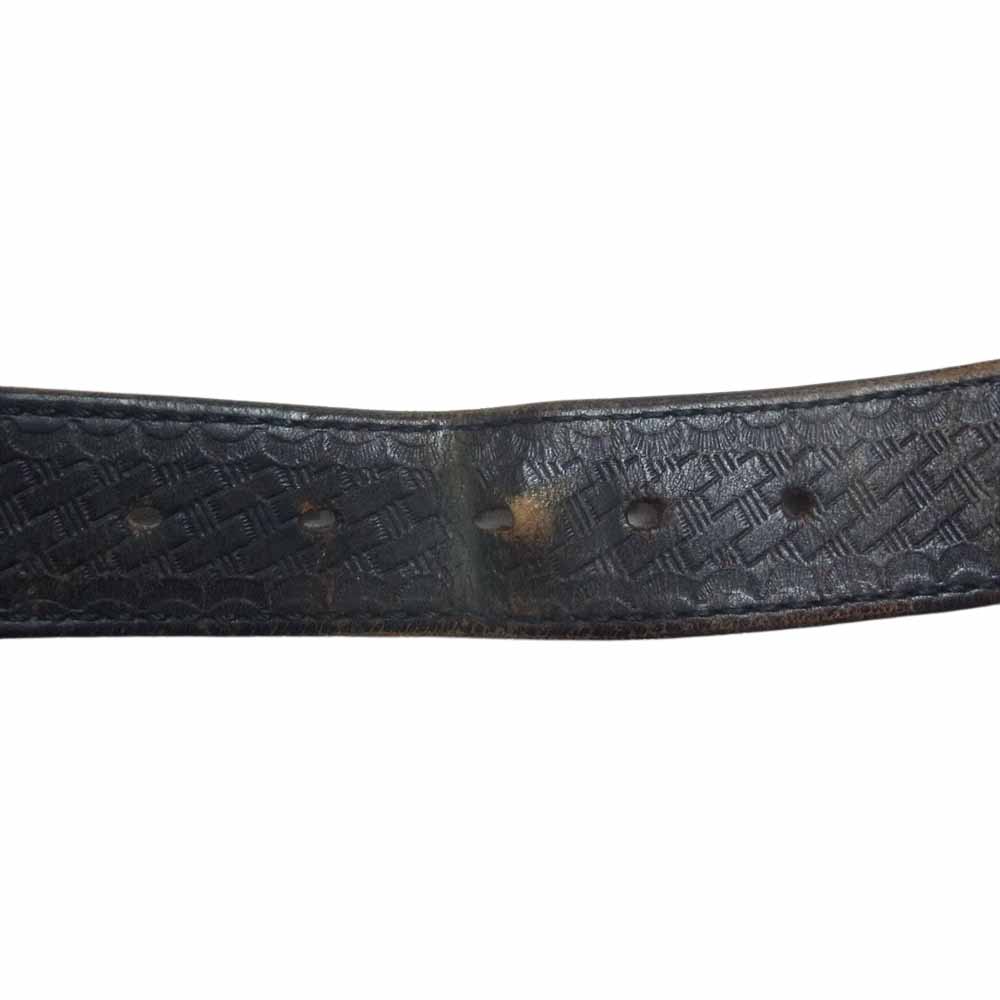 CALEE キャリー EMBOSSING LEATHER SWORD BELT バスケットウィーブ スタッズ レザー ベルト  ブラック系【中古】