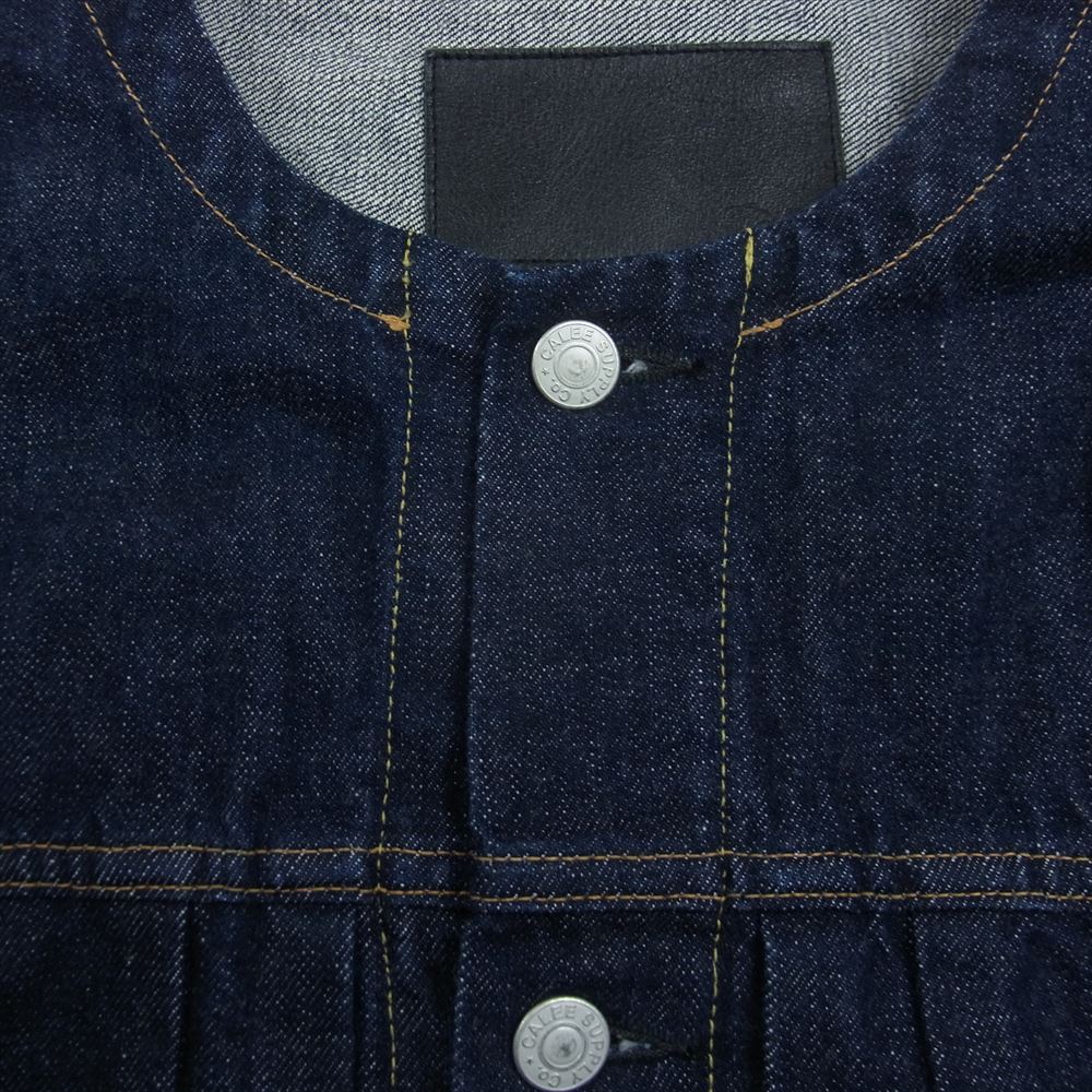 CALEE キャリー 1st TYPE NO COLLAR DENIM JACKET 1st タイプ ノーカラー デニム ジャケット INDIGO BLUE インディゴブルー系 L【中古】