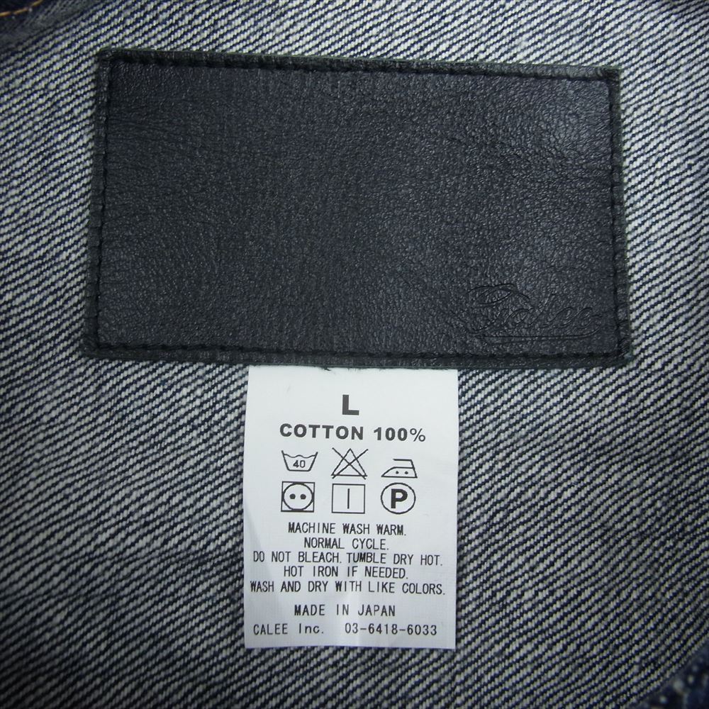 CALEE キャリー 1st TYPE NO COLLAR DENIM JACKET 1st タイプ ノーカラー デニム ジャケット INDIGO BLUE インディゴブルー系 L【中古】
