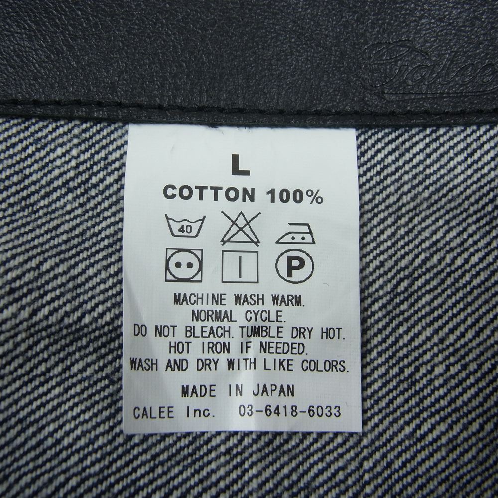 CALEE キャリー 1st TYPE NO COLLAR DENIM JACKET 1st タイプ ノーカラー デニム ジャケット INDIGO BLUE インディゴブルー系 L【中古】