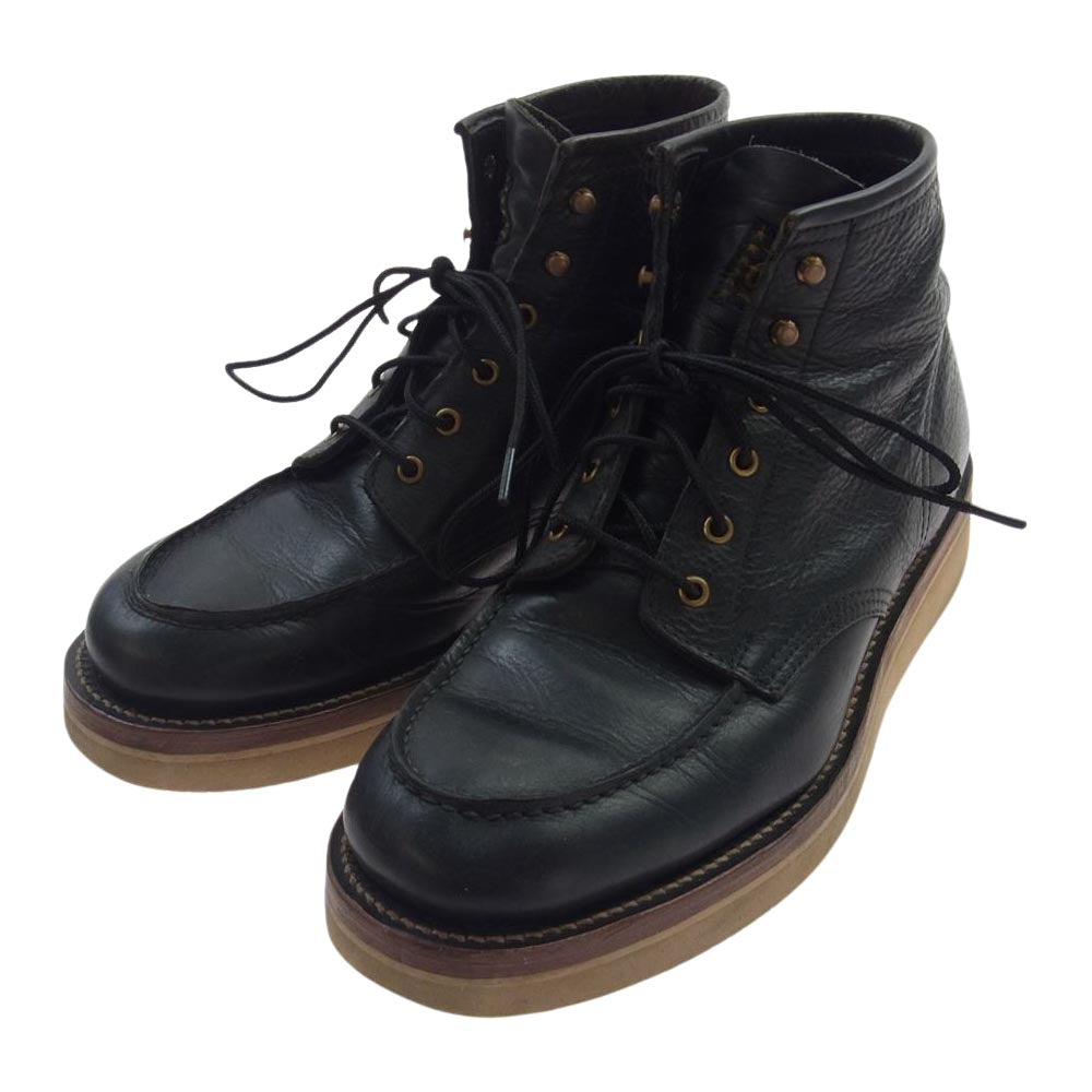 CALEE キャリー WORK MOC TOE BOOTS モックトゥ ワーク ブーツ  ブラック系 表記無【中古】