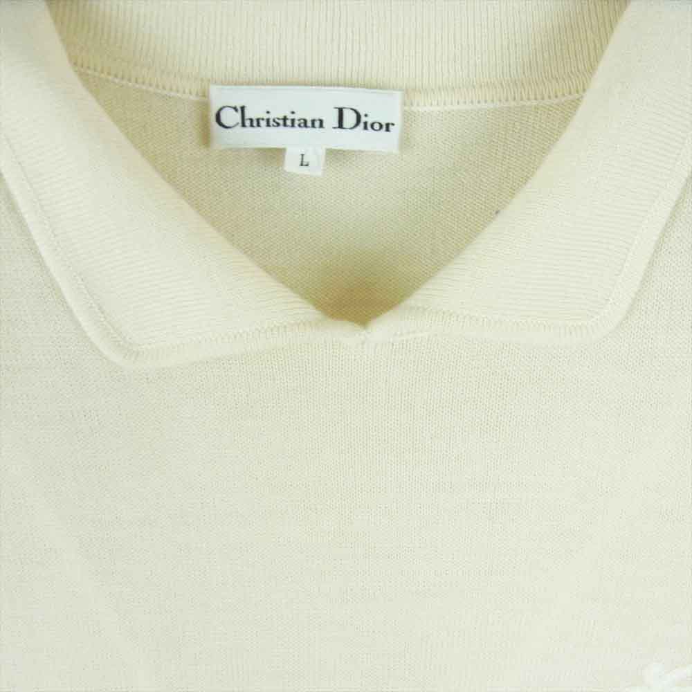 Christian Dior クリスチャンディオール KW3T12220 襟付き 刺繍 ニット ウール ベージュ系 L【中古】