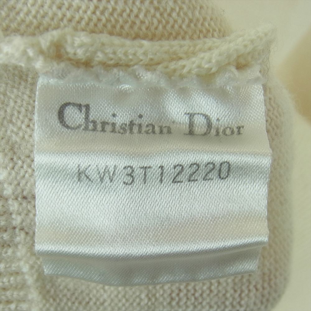 Christian Dior クリスチャンディオール KW3T12220 襟付き 刺繍 ニット ウール ベージュ系 L【中古】