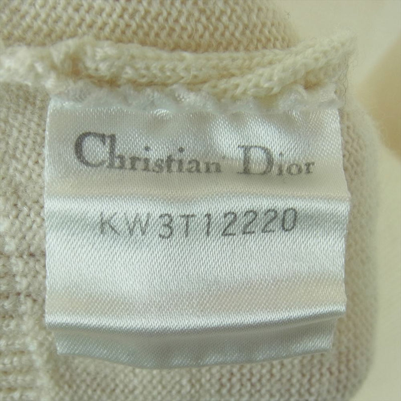 Christian Dior クリスチャンディオール KW3T12220 襟付き 刺繍 ニット ウール ベージュ系 L【中古】
