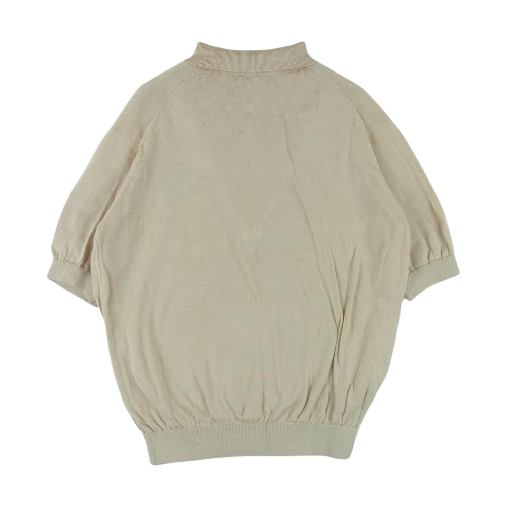 Christian Dior クリスチャンディオール KW3V13051 襟付き 刺繍 半袖 シャツ ニット コットン ベージュ系 ピンクベージュ系 M【中古】