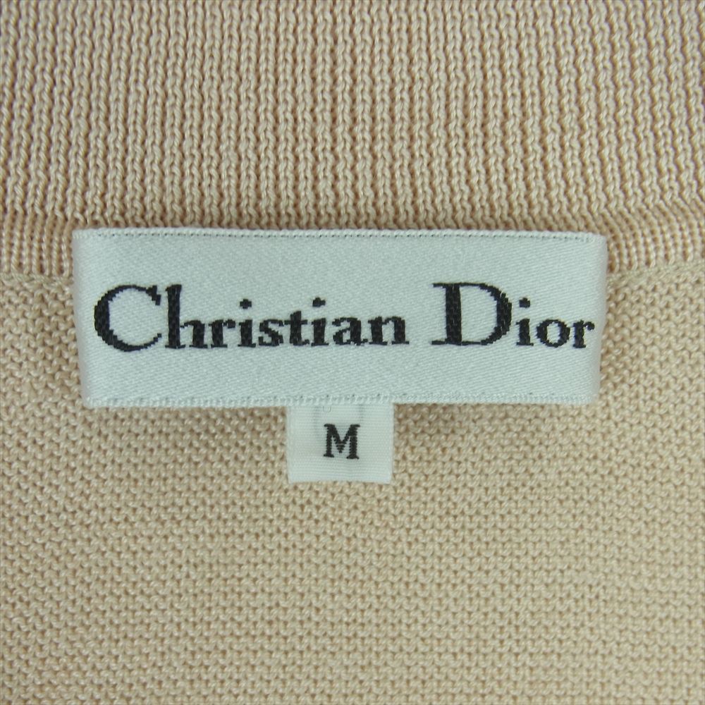Christian Dior クリスチャンディオール KW3V13051 襟付き 刺繍 半袖 シャツ ニット コットン ベージュ系 ピンクベージュ系 M【中古】