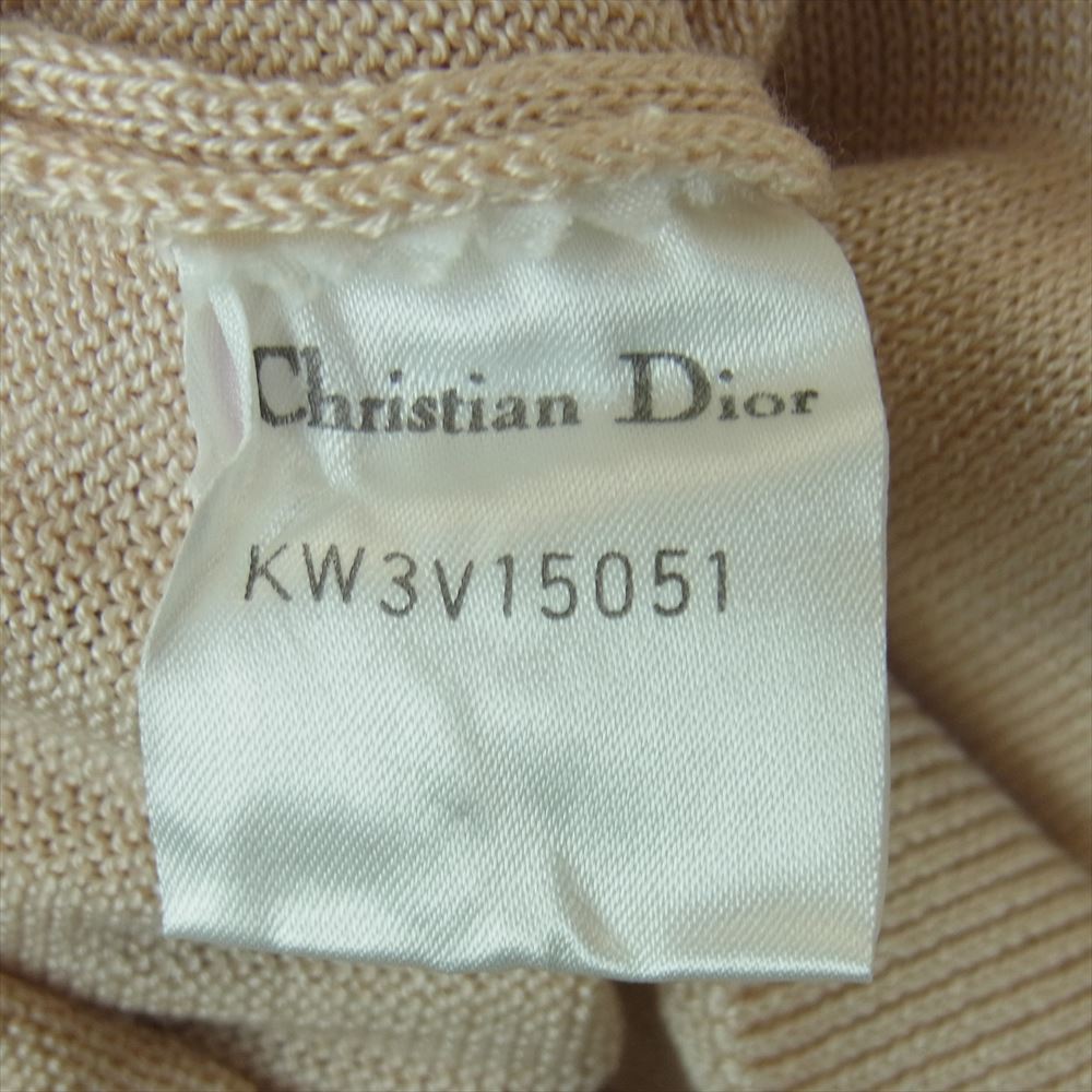Christian Dior クリスチャンディオール KW3V13051 襟付き 刺繍 半袖 シャツ ニット コットン ベージュ系 ピンクベージュ系 M【中古】