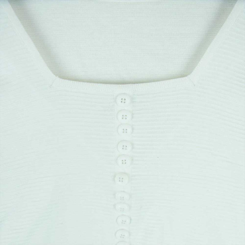 Christian Dior クリスチャンディオール 205TKW12 スクエアネック ボタン カットソー 半袖 コットン ホワイト系 M【中古】