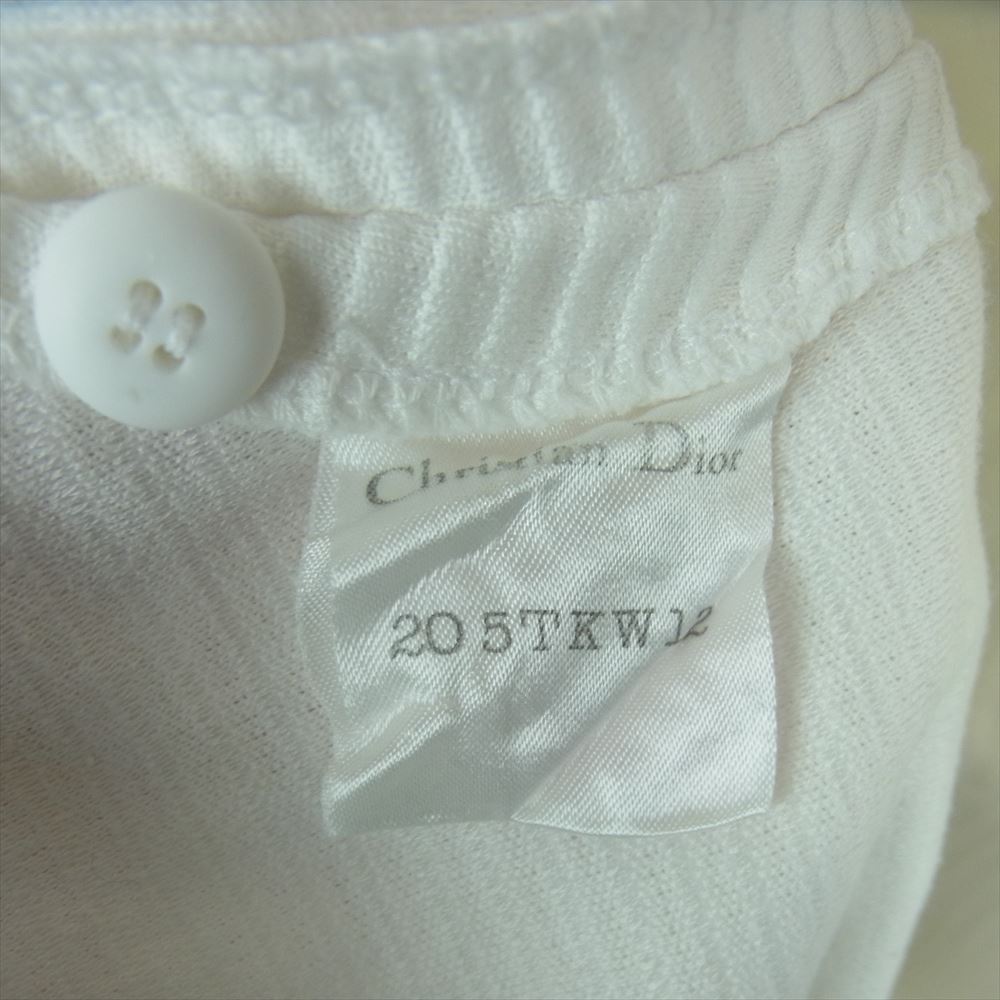 Christian Dior クリスチャンディオール 205TKW12 スクエアネック ボタン カットソー 半袖 コットン ホワイト系 M【中古】