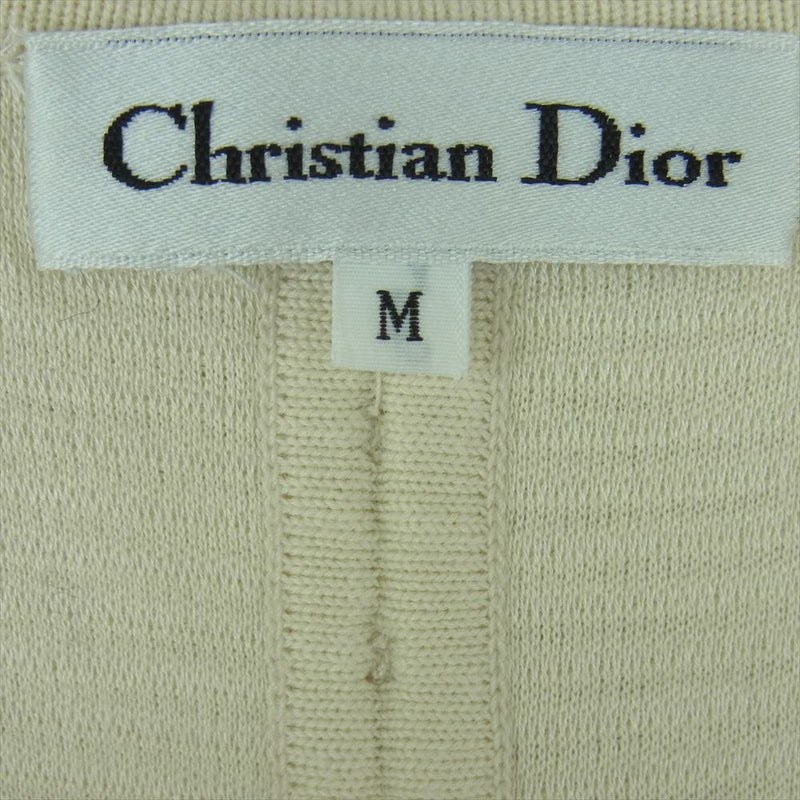 Christian Dior クリスチャンディオール 205TKW12 スクエアネック ボタン コットン カットソー 半袖 ベージュ系 M【中古】