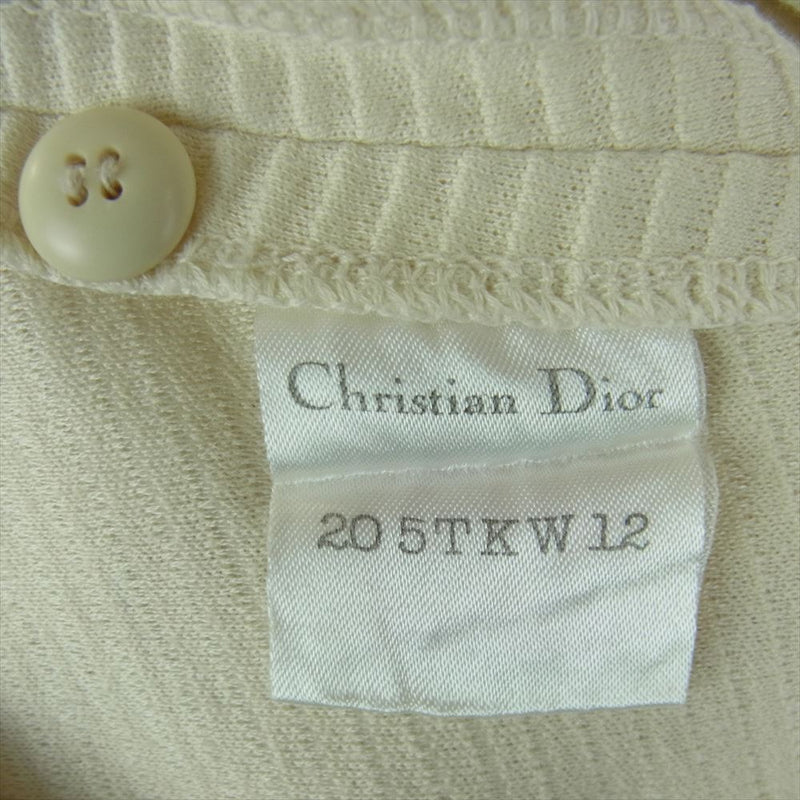 Christian Dior クリスチャンディオール 205TKW12 スクエアネック ボタン コットン カットソー 半袖 ベージュ系 M【中古】