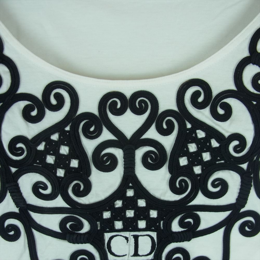 Christian Dior クリスチャンディオール BLL6K4800 コットン CDロゴ 刺繍 フレンチスリーブ カットソー ホワイト系 9【中古】