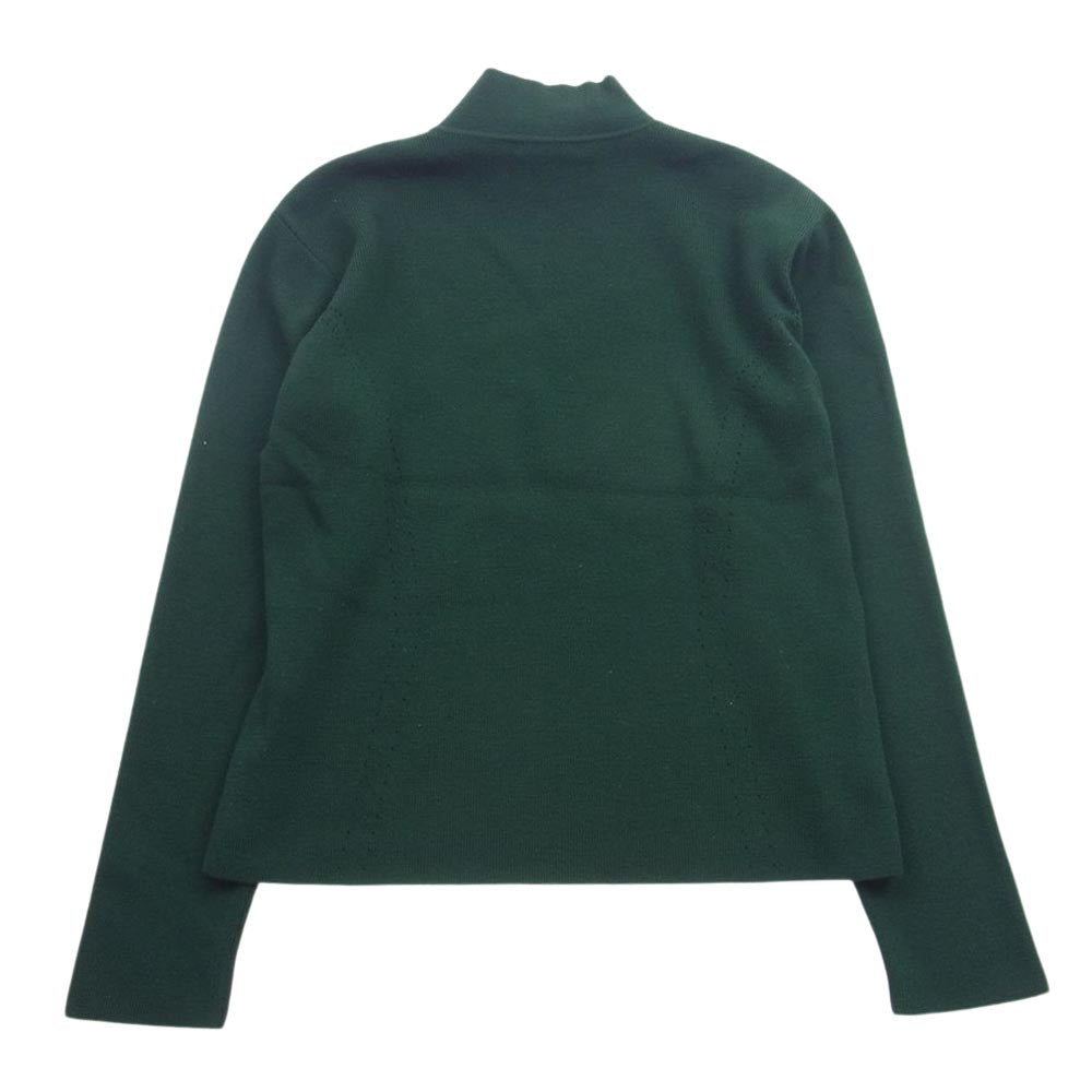 Christian Dior クリスチャンディオール ショルダーボタン ハイネック ニット スカート セットアップ グリーン グリーン系 上L、下M【中古】