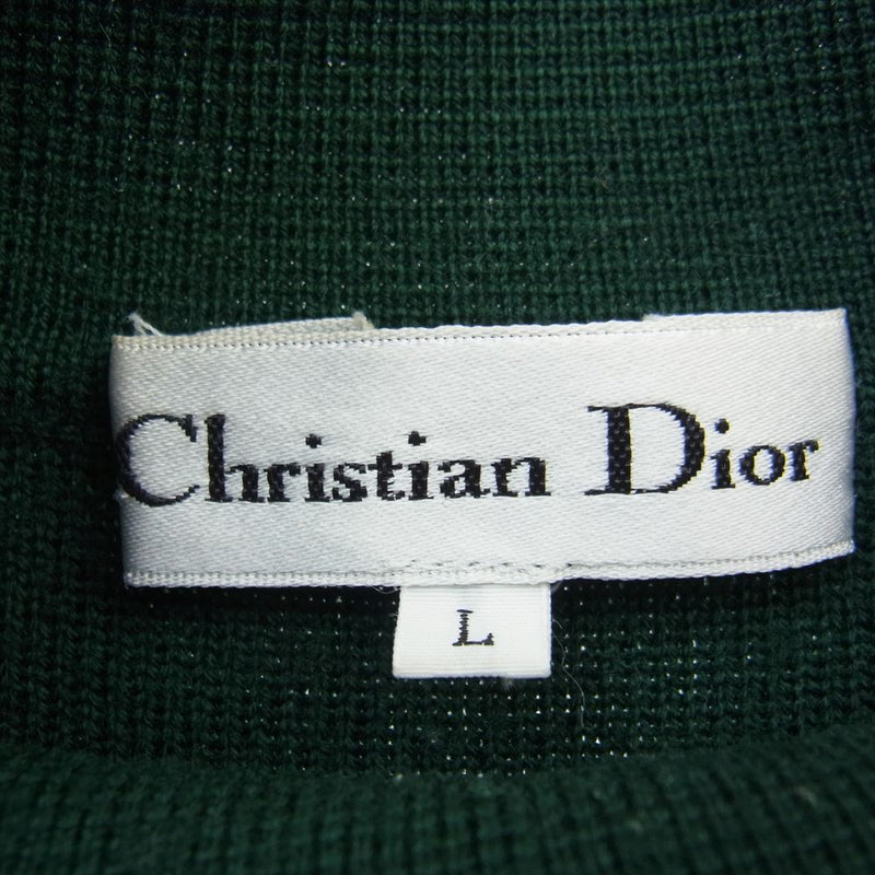 Christian Dior クリスチャンディオール ショルダーボタン ハイネック ニット スカート セットアップ グリーン グリーン系 上L、下M【中古】