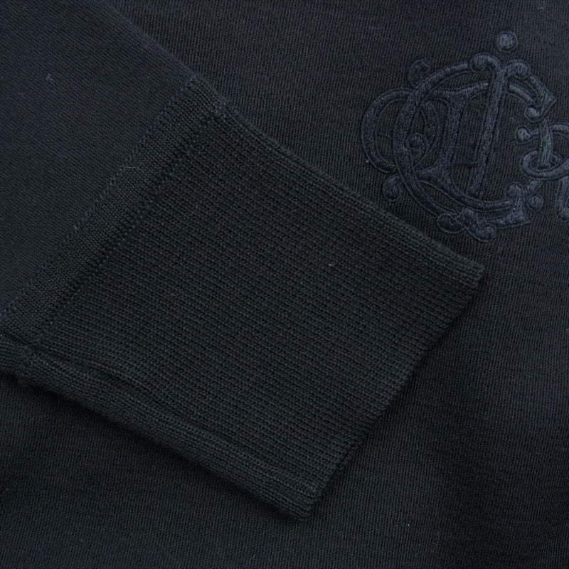 Christian Dior クリスチャンディオール コットン 刺繍 ニット タイト スカート セットアップ ブラック  ブラック系 L【中古】