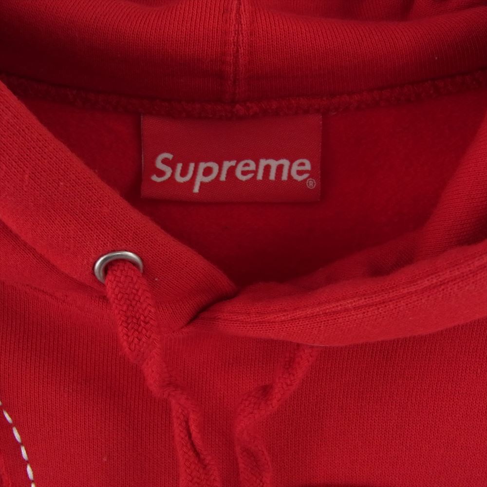 Supreme シュプリーム 20SS Cutout Letters Hooded Sweatshirt カットアウト レターズ プルオーバー パーカー レッド系 L【中古】