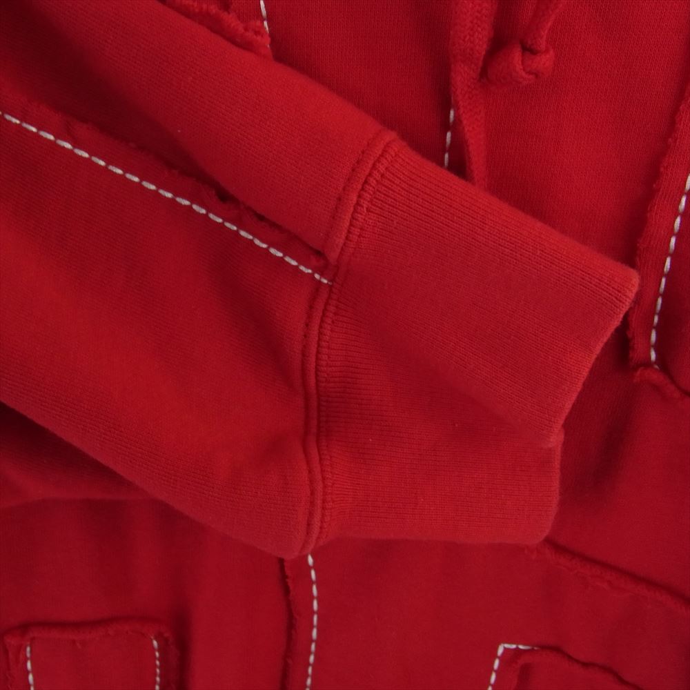 Supreme シュプリーム 20SS Cutout Letters Hooded Sweatshirt カットアウト レターズ プルオーバー パーカー レッド系 L【中古】