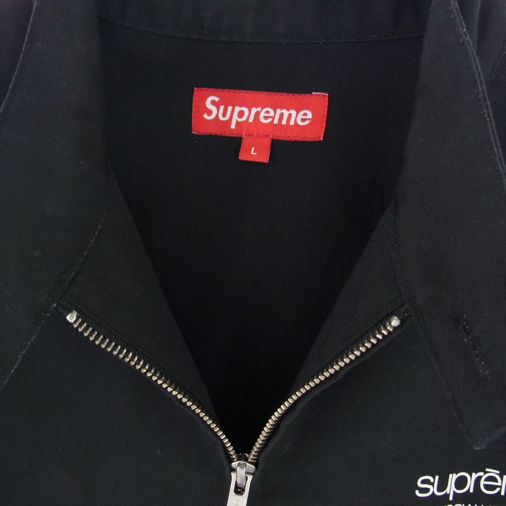 Supreme シュプリーム 11SS HARRINGTON JACKET クラシックロゴ プリント ハリントン スイングトップ ジャケット ブラック系 L【中古】