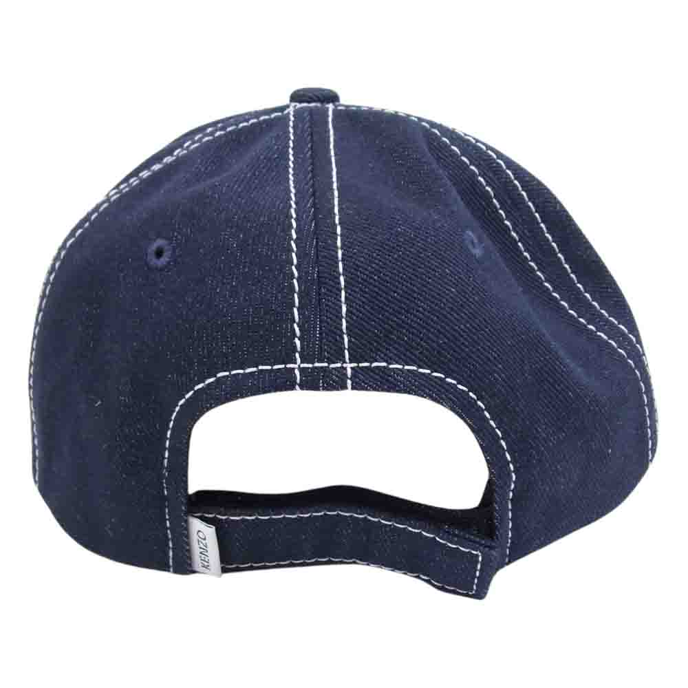 KENZO ケンゾー PARIS ベルト バック タイガー パッチ デニム キャップ インディゴブルー系【中古】