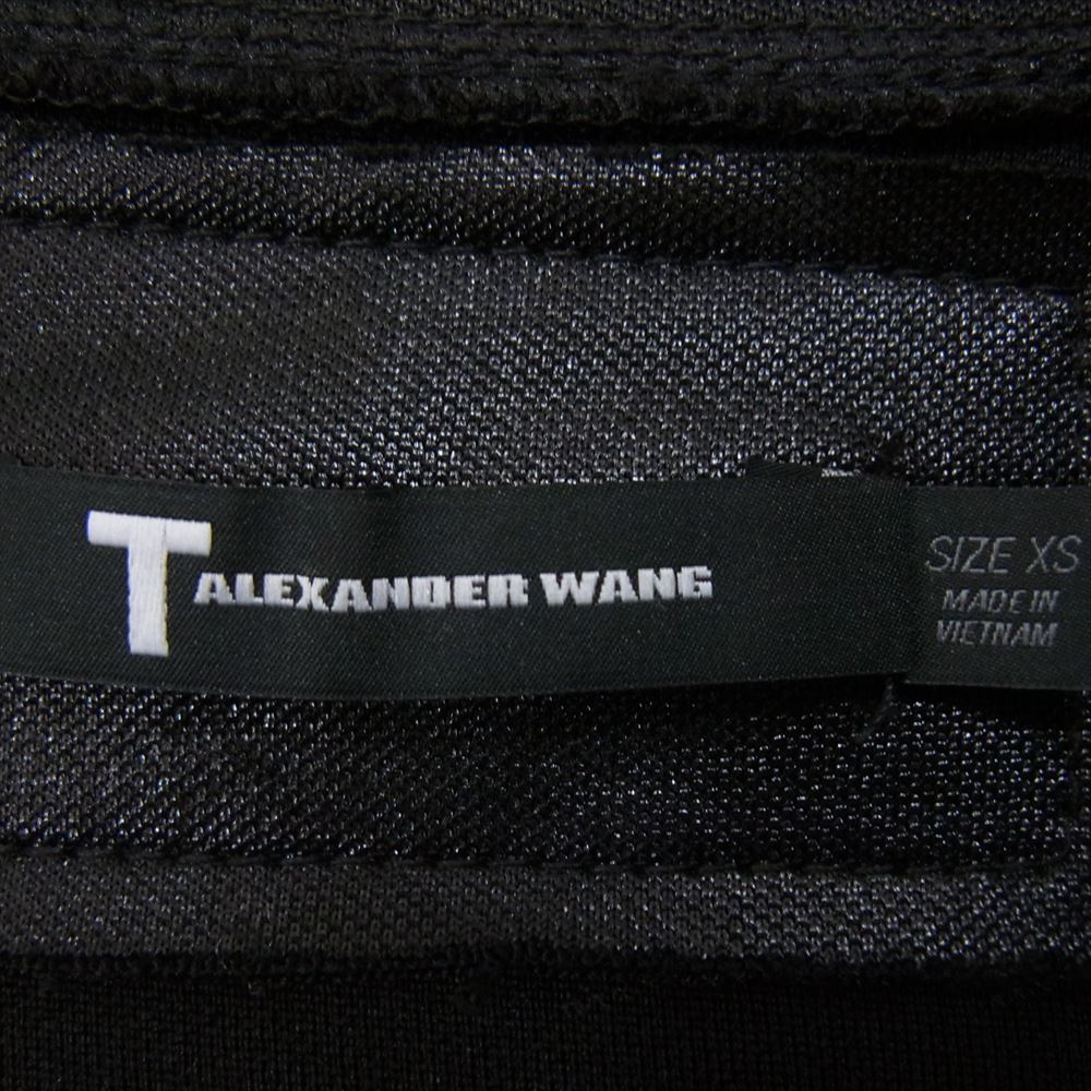 Alexander Wang アレキサンダーワン T BY SHINY DOUBLE FACE KNIT BOMBER JACKET ダブルフェイス ボンバー ジャケット ブラック系 XS【中古】