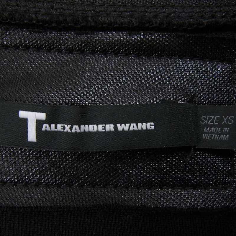 Alexander Wang アレキサンダーワン T BY SHINY DOUBLE FACE KNIT BOMBER JACKET ダブルフェイス ボンバー ジャケット ブラック系 XS【中古】