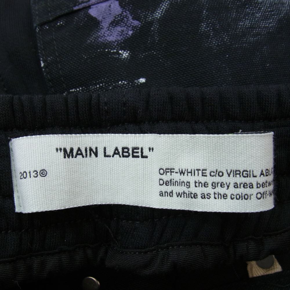 OFF-WHITE オフホワイト 19AW OMYA036E19E55045 ペンキ加工 スウェット 切替 デニム パンツ ブラック系 31【中古】