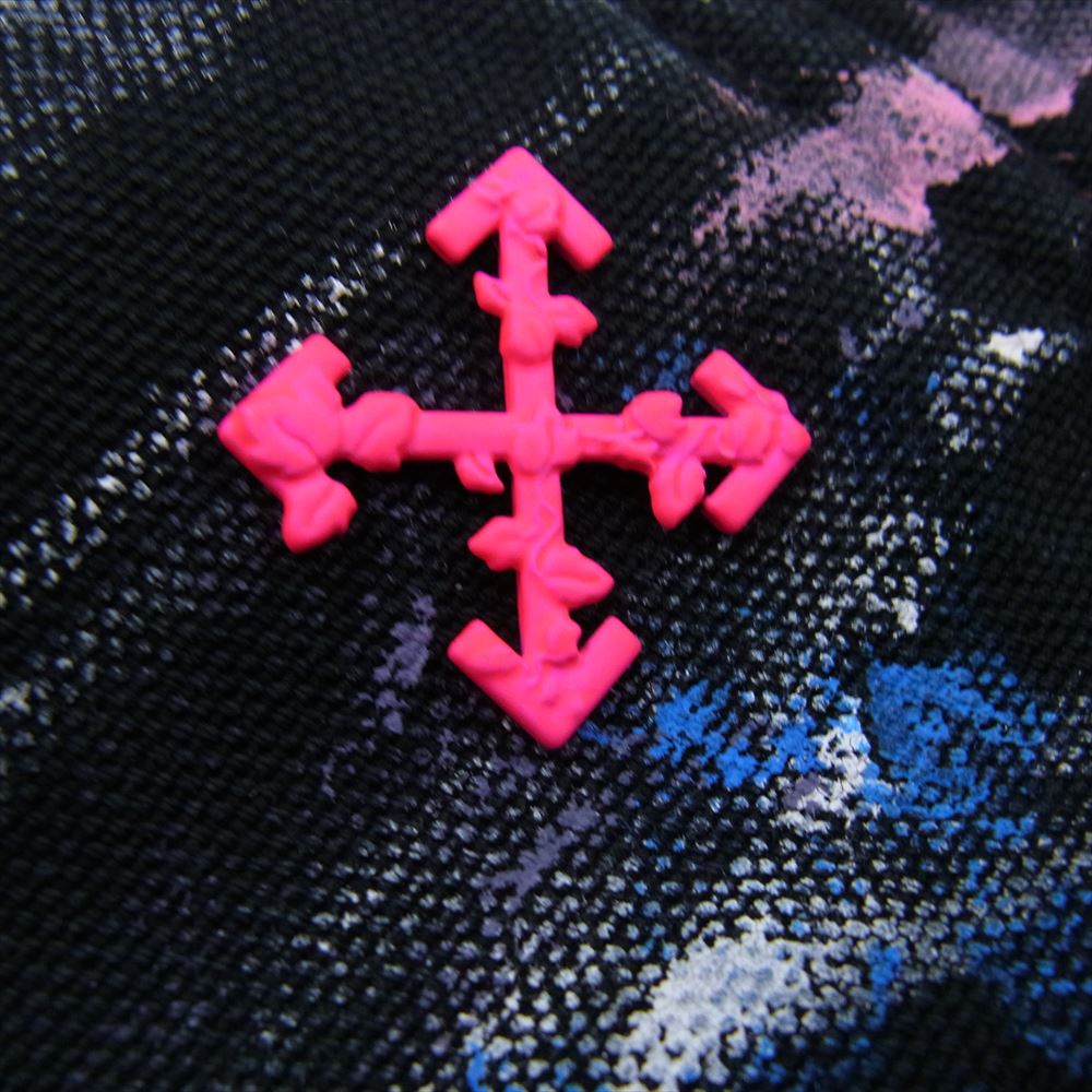 OFF-WHITE オフホワイト 19AW OMYA036E19E55045 ペンキ加工 スウェット 切替 デニム パンツ ブラック系 31【中古】