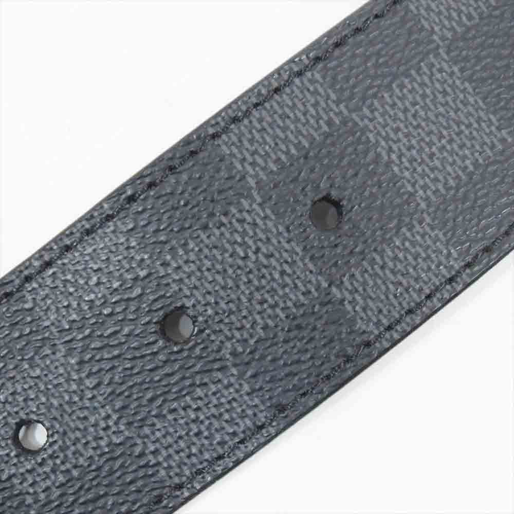 LOUIS VUITTON ルイ・ヴィトン M9808 サンチュール LVイニシアル グラフィット ダミエ ベルト ダミエキャンバス ベルト ブラック系 95/38【中古】