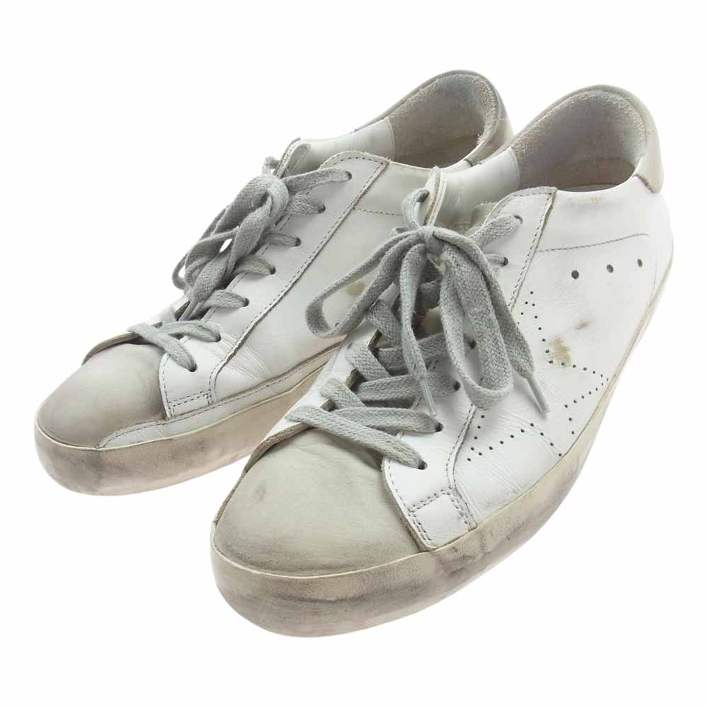GOLDEN GOOSE ゴールデングース SUPERSTAR  パンチング レザー ローカット スニーカー ホワイト系 40【中古】
